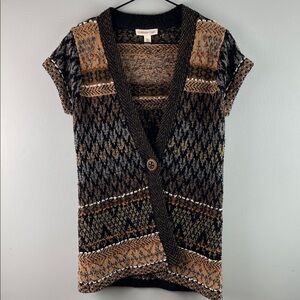 Coldwater Creek Black and Brown Sweater Vest Size XS